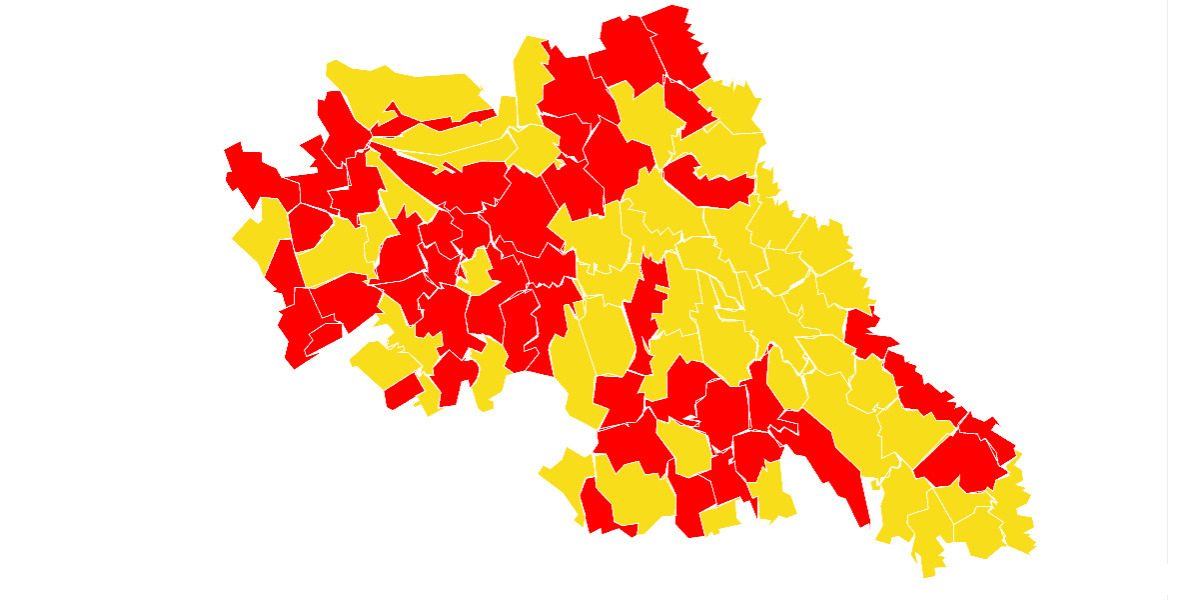 Iată cum arată harta județului Iași după alegeri. Colorată în galben și ...